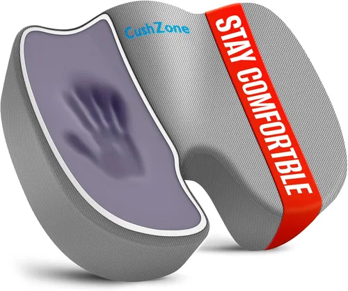Miniatura 9 de CushZone Cojines para Silla de Oficina, Cojín de Espuma Viscoelástica para Coxis para Dolor de Coxis Silla de Oficina Asiento de Automóvil, Ciática