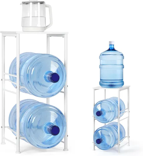 Miniatura 10 de Soporte para jarra de agua de 5 galones, dispensador de agua con estante superior, estante de almacenamiento para jarra de agua de 5 galones