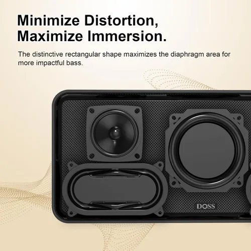 Miniatura 4 de DOSS SoundBox XL altavoces inalámbricos, sistema de altavoces para hogar inalámbricos, doble conductor con subwoofer de 12W, sonido HD de 20W, bajo