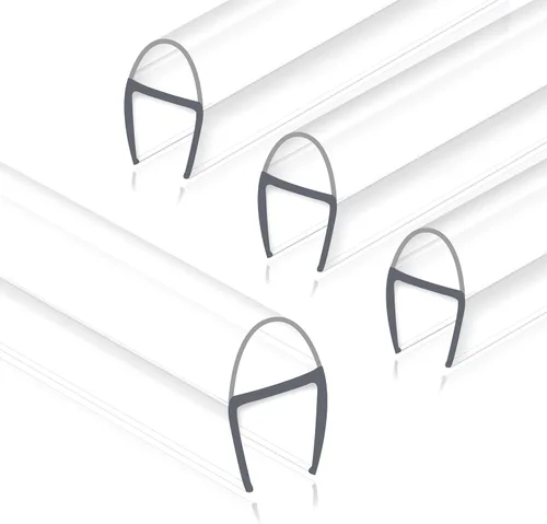 Miniatura 12 de Tira de sellado para puerta de ducha sin marco, paquete de 2 unidades x 78 pulgadas de alto para puerta de ducha de vidrio de 3/8 pulgadas de Tipo H