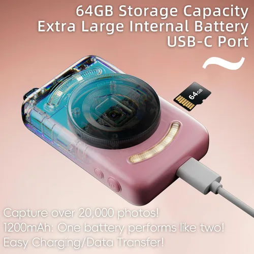 Miniatura 4 de Cámaras digitales 2026, cámara digital de 64 MP con tarjeta de memoria de 64 GB, zoom 16X, pantalla HD real de 2.8 pulgadas, antivibraciones, cámara
