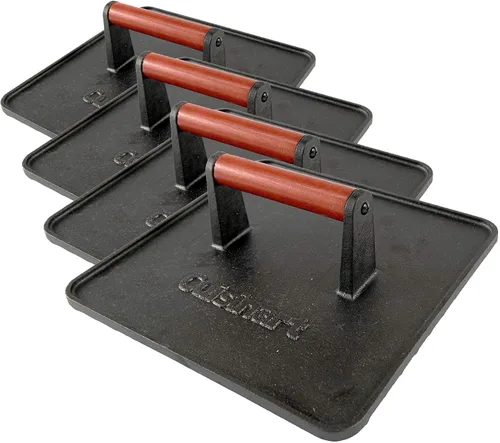 Miniatura 8 de Cuisinart Prensa de Parrilla XL de Hierro Fundido, 10" x 10" Prensa de Servicio Pesado Antiadherente para Hamburguesas Smash y Bistec con Mango