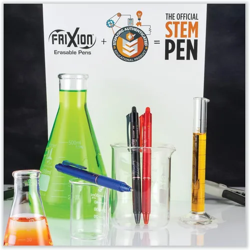 Miniatura 5 de PILOT FriXion Clicker - Bolígrafos de tinta de gel borrables, recargables y retráctiles, punta gruesa, tinta negra, paquete de 12 (11384)