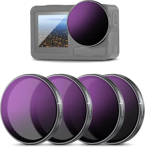 Miniatura 23 de NEEWER Filtro ND variable compatible con DJI Osmo Action 5 Pro/4/3, ND2-32 1-5 Paradas a presión Multicoated HD Vidrio óptico de densidad neutra