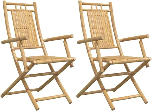 Miniatura 3 de Sillas plegables para patio, 6 piezas, 20.9 x 26 x 39 pulgadas, bambú para comedor, sillas de mesa de comedor para patio, terraza, playa, picnic