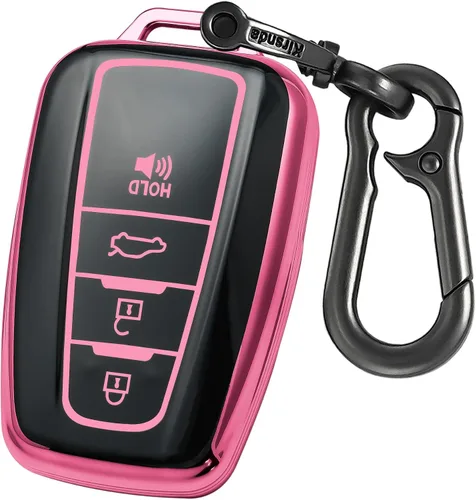 Miniatura 22 de Kirsnda Funda para llavero compatible con Toyota Camry RAV4 Highlander Avalon C-HR, Prius, Corolla, ect Accesorios para llaves remotas inteligentes