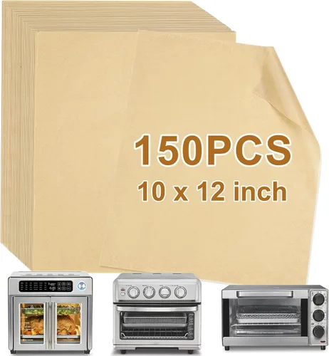Miniatura 9 de YQL 150 forros desechables para freidora de aire de 9 x 11 pulgadas, papel pergamino rectangular sin blanquear para freidora de aire Cuisinart