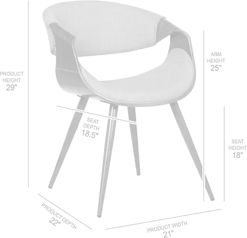 Miniatura 3 de Armen Living Silla de comedor de mediados de siglo estilo mariposa con acabado en nogal y tela verde Tela verde/nogal