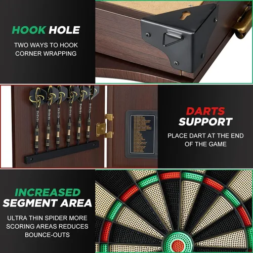 Miniatura 4 de Electronic Dart Board Cabinet Set, 12 Soft Tip Darts, Electric Dart Boards for Adults, Digital Dart Board with Integrated Scoreboard for Family Game