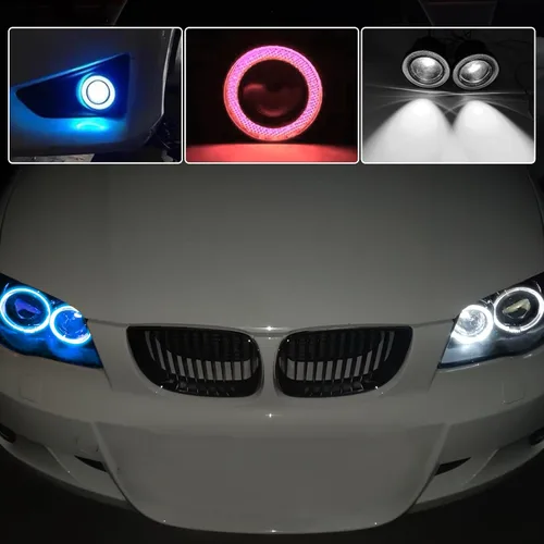 Miniatura 6 de Faros antiniebla LED con anillo halo, ojos de ángel, luces diurnas DRL, lámparas de proyector súper brillantes con abertura COB redonda, 12V 10W