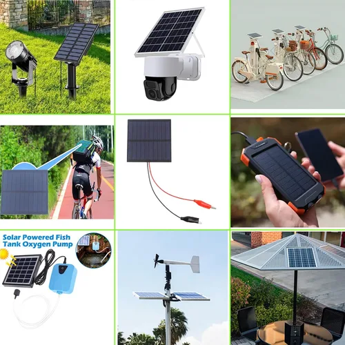 Miniatura 3 de 5 paneles solares pequeños, 1 W, 5 V, 200 mA, mini panel solar fotovoltaico de células solares con clip de alambre de 3.524 in x 3.524 in