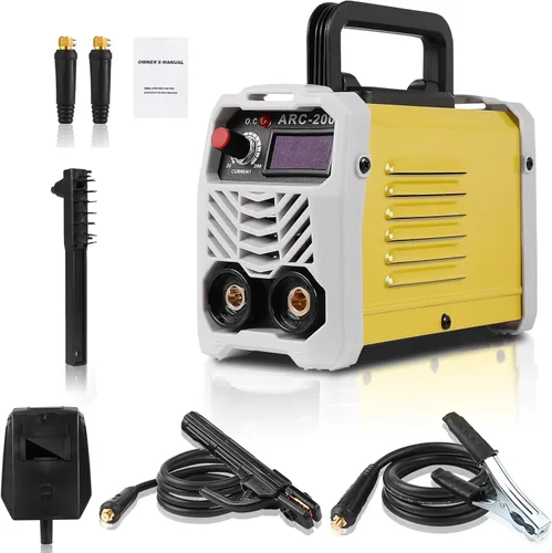 Mini máquina de soldadura 110V ARC200 soldador de palo máquina de soldadura eléctrica, soporte de electrodo de soldadura martillo de escoria hogar