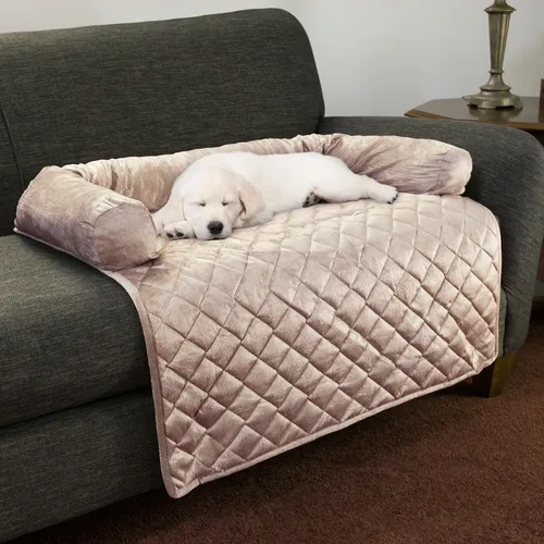Funda para sofá para perros - Protector de muebles para mascotas de 35x35 con refuerzo de espuma de memoria en el cuello, tela acolchada y capa base