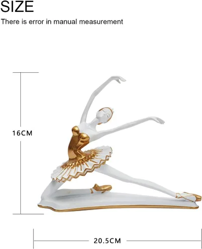 Miniatura 3 de HAUCOZE Estatua de bailarina de bailarina, escultura de yoga, decoración moderna del hogar, regalo para sala de estar, oficina, poliresina de 8.3