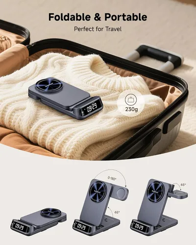 Miniatura 5 de Estación de carga inalámbrica magnética para Samsung, cargador rápido plegable 3 en 1 para Galaxy S26/S25/S24/S23/Z Fold & Flip 7/6/5, Galaxy Watch