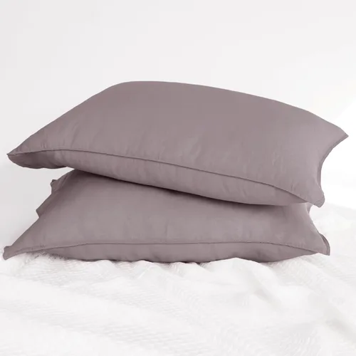 Miniatura 32 de Linen World - Juego de 2 fundas de almohada de lino, 20 x 30 pulgadas, tamaño estándar/Queen, fundas de almohada 100% lino natural francés, fundas