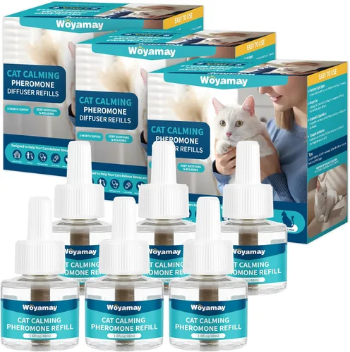 Miniatura 7 de Woyamay Difusor calmante para gatos, difusor calmante de feromonas para gatos, para aliviar la ansiedad de los gatos, kit de difusor de feromonas