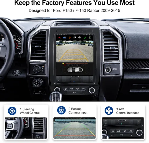 Miniatura 5 de CUSP Estéreo de coche Android estilo T de 12.1 pulgadas para Ford F-150 F150/Raptor 2015-2021, F250 F350 F450 2017-2021, PX6 4GB+64GB Unidad