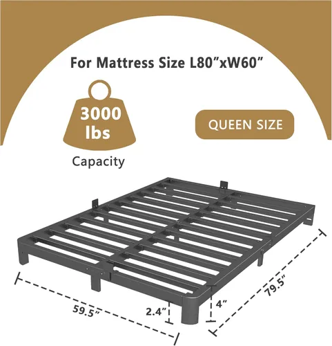 Miniatura 2 de ITIMIDI Marcos de Cama de Tamaño Individual de 10 Pulgadas, Cama con Plataforma con Juntas Metálicas, Marco de Cama Metálico Sin Somier Necesario