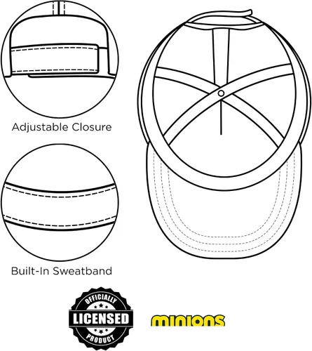 Miniatura 5 de Minions Gorra de béisbol para niños y gorra ajustable para niños de 4 a 7 años, Multi