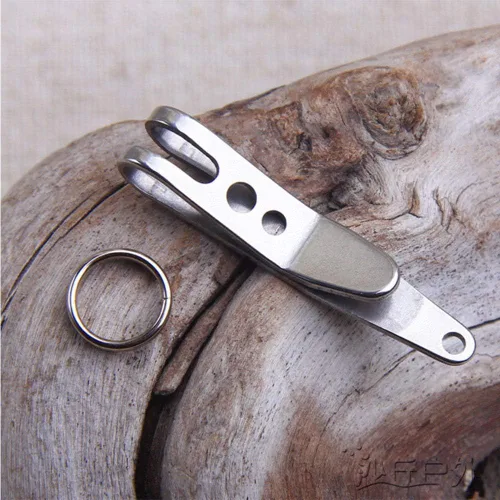 Miniatura 2 de Acxico Mini EDC Gear Pocket Suspensión Clip Percha Herramienta Llavero Llavero, Blanco