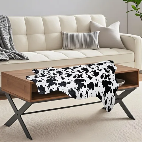 Miniatura 2 de Sgizoku Alfombra con Estampado de Vaca, 3.6 x 2.5 pies, alfombra de piel sintética de vaca bonita, alfombra de área divertida para decoración