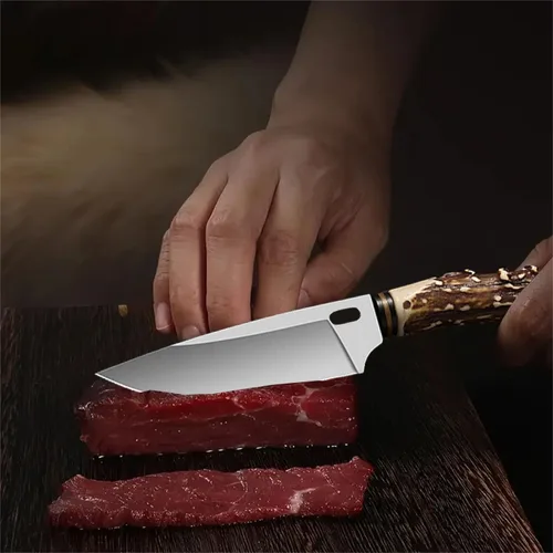 Miniatura 7 de Plys Cuchillo de hoja fija, cuchillo de supervivencia, Cuchillos de caza con funda de cuero, Cuchillos de barbacoa de hoja afilada al aire libre