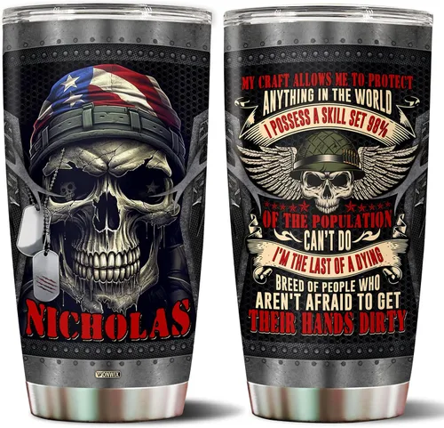 Miniatura 11 de Vaso personalizado de regalo para hombres fotógrafos, 20 onzas, taza de viaje de acero inoxidable aislada, botella de agua, Navidad, cumpleaños, día