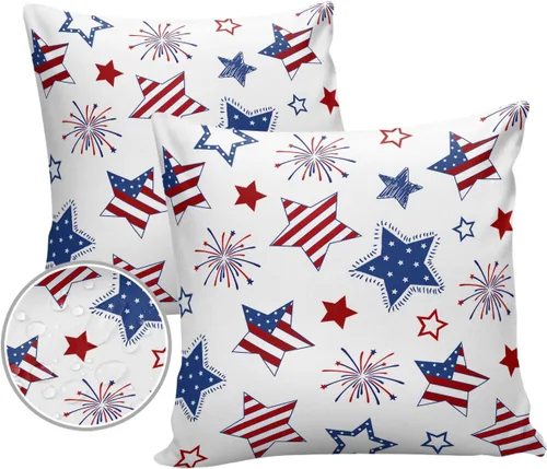 Miniatura 8 de Funda de almohada de invierno para exteriores, diseño de muñeco de nieve, pino, rosa, impermeable, paquete de 2 fundas de almohada con copos