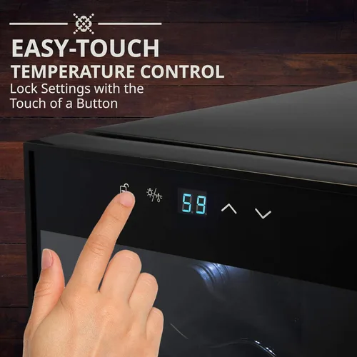 Miniatura 8 de Ivation Refrigerador de vino con compresor de 12 botellas con cerradura, refrigerador de bodega independiente grande, 41f-64f con control de Negro