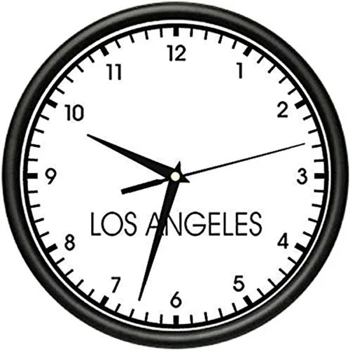 SignMission Los Angeles TIME Reloj de pared Zona horaria mundial Reloj Oficina Negocios