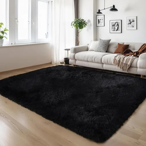Miniatura 41 de KCHOWUA Alfombras Esponjosas y Peludas de Unicornio para Dormitorio de Niñas, 3x5 pies Lavable Antideslizante Alfombra de Área Shag Peluda para Sala