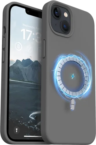 Miniatura 19 de Compatible con iPhone 13, funda de silicona para teléfono con forro de microfibra delgado a prueba de golpes, suave antiarañazos, 6.1 pulgadas