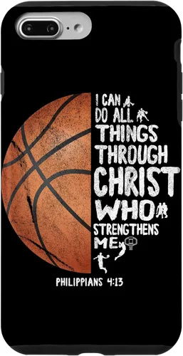 Miniatura 12 de Funda de baloncesto para iPhone 17 con texto en inglés "I can do All Things Through Christ Philippians