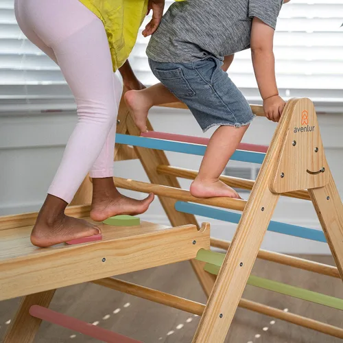 Miniatura 8 de Avenlur Hazel - Gimnasio de escalada interior 5 en 1, juego de escalada Waldorf y Montessori con escalera triangular, rampa de escalada, escalador