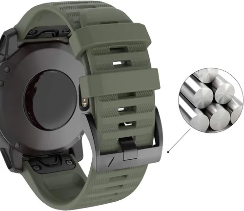 Miniatura 3 de ISABAKE Correa de reloj para Garmin Fenix 7X/Fenix 6X/Fenix 5X, 1.024 in QuickFit Pulsera de silicona para Fenix 8 2.008 in/Enduro 2/3