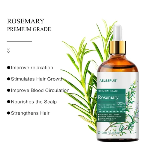 Miniatura 5 de Aceite esencial de romero para el crecimiento del cabello y el cuidado del cuero cabelludo, 3.38 onzas líquidas (3.4 fl oz), aceite orgánico 100%