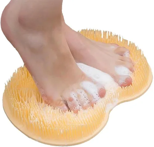 Alfombrilla de ducha para pies con ventosas antideslizantes, almohadilla de masaje para pies y espalda, alfombrilla de masaje para pies de ducha