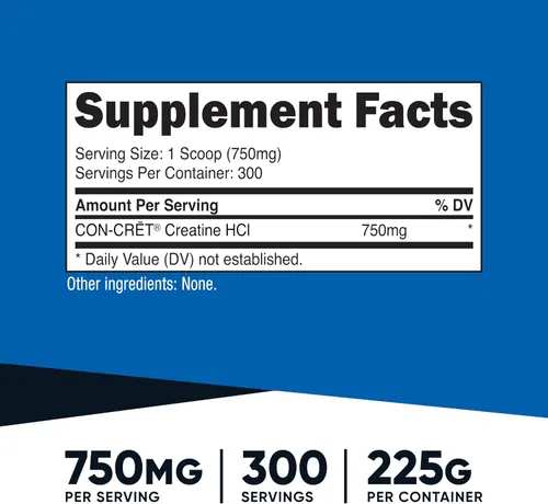 Miniatura 2 de Nutricost - Creatina HCl en polvo (8 OZ) - Hecha con creatina CON-CRET, 300 porciones