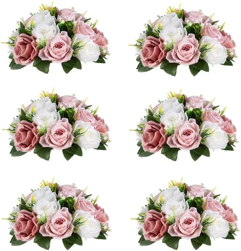 Miniatura 10 de Centros de mesa de flores para mesas de boda: decoraciones de mesa de Halloween, bolas de flores negras, centros de mesa para compromiso, ceremonia