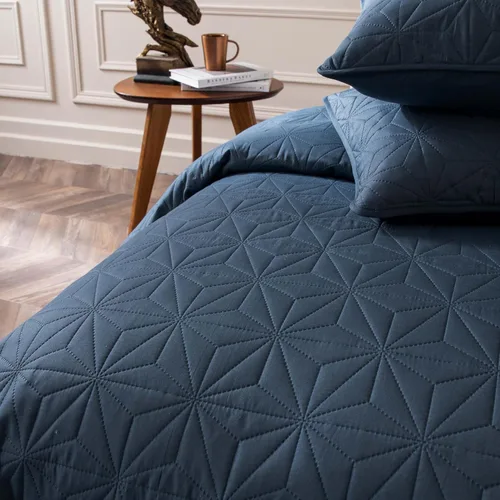 Miniatura 8 de Juego de ropa de cama Whale Flotilla King, edredones suaves azul marino para cama tamaño King para todas las estaciones, 3 piezas de colcha