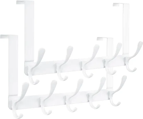 Miniatura 9 de SKOLOO Gancho para colgar sobre la puerta, ganchos para colgar ropa, toallas, abrigos, sombreros, gancho para toallas sobre la puerta, color blanco