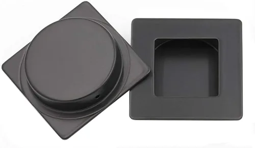 Miniatura 7 de Homdiy MC009-70BK - Tirador de puerta corredera negro para armario, armario, puerta de bolsillo, tirador de dedo empotrado - MC009-70BK - 1 paquete
