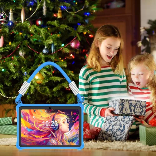 Miniatura 6 de PRITOM Tablet infantil de 7 pulgadas con cordón, tableta Android 13 de 32 GB con WiFi, cámara dual, educación, juegos, software para niños Azul
