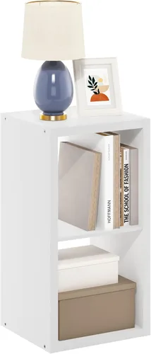 Miniatura 33 de Furinno Organizador de Almacenamiento en Cubos Decorativos con Respaldo Abierto, 4 Cubos, Gris Claro