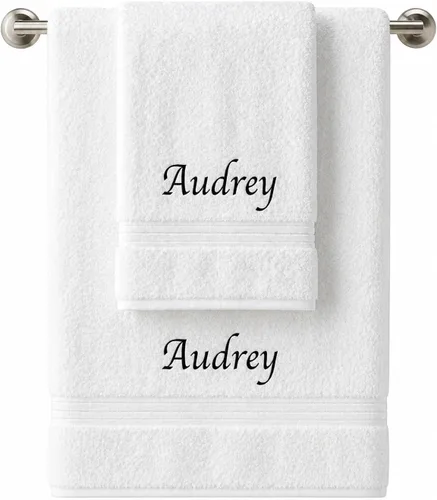Miniatura 12 de Liberty21 Juego de toallas de baño y manos personalizadas con monogramas. Toallas bordadas personalizadas. El juego incluye 1 toalla de baño y 1