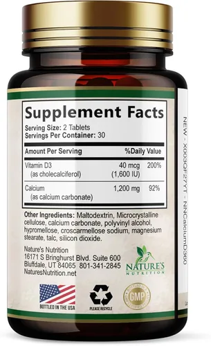 Miniatura 9 de Calcio 1200 mg con Vitamina D3 – Suplemento de salud ósea, vitamina D y suplementos de calcio para mujeres y hombres – Fuerza ósea, dientes y apoyo