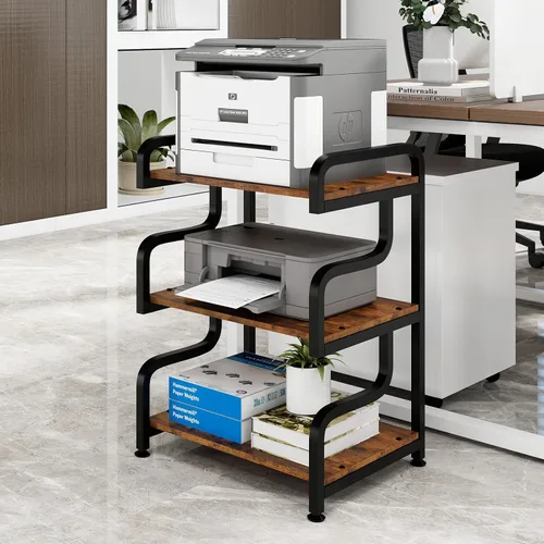 Miniatura 8 de Natwind - Soporte de impresora de 3 niveles con ruedas, carrito de almacenamiento móvil, estante de pie multiusos para reproductor multimedia
