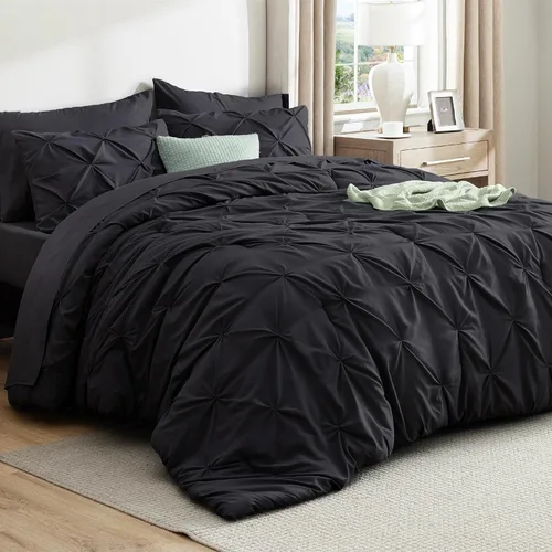 Miniatura 41 de Bedsure - Juego de edredón tamaño matrimonial verde azulado - Juego de ropa de cama tamaño matrimonial en una bolsa de 7 piezas, juego de cama 14