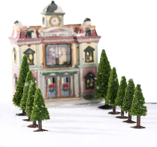 Miniatura 7 de BESPORTBLE 15 unids árboles modelo miniatura paisaje paisaje cedro mini árbol de Navidad modelo para bricolaje paisaje verde paisaje